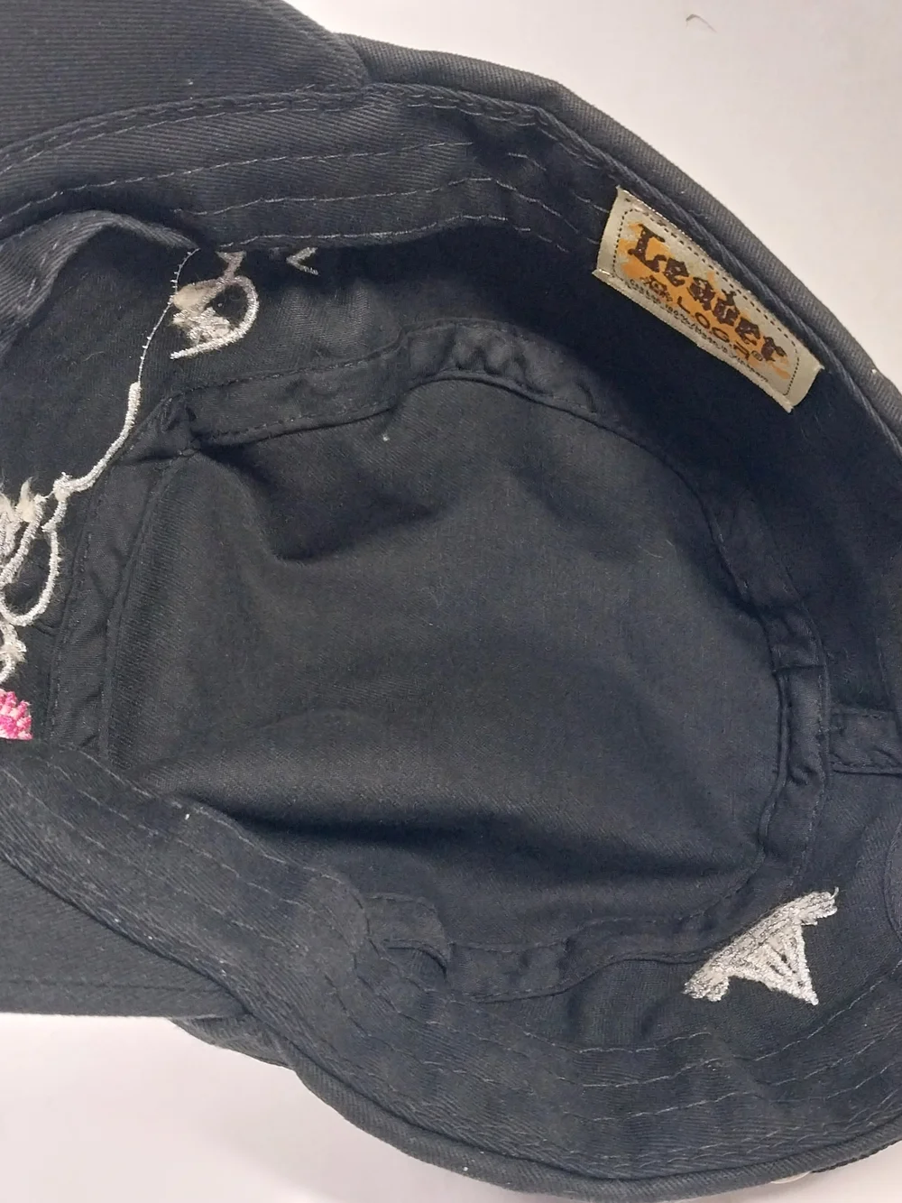 Leader Sugar Skull Embroidered Rhinestone Distressed Cadet Hat Adjustable cap - Picture 11 of 13